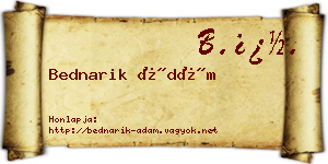 Bednarik Ádám névjegykártya